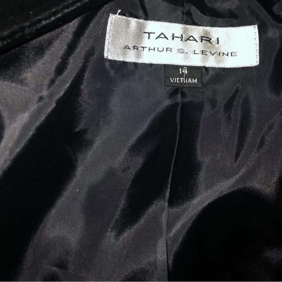 Tahari Arthur S Levine Black Velvet Evening Holiday Wear 3/4 Sleeve Open Sz. 14 - Picture 6 of 6